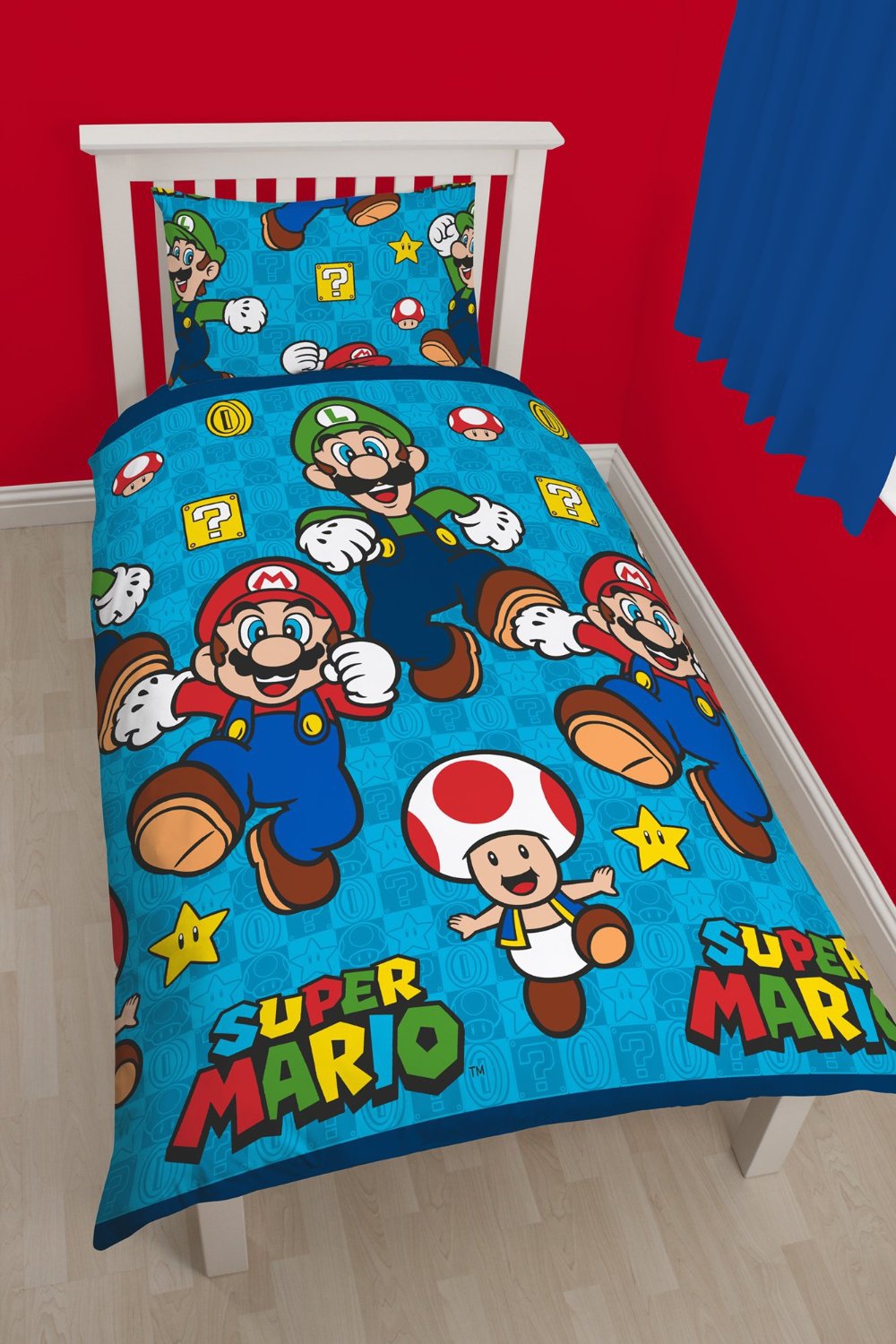 Super Mario Nintendo 'Games' Rotary Single Bed Duvet Quilt Cover Set