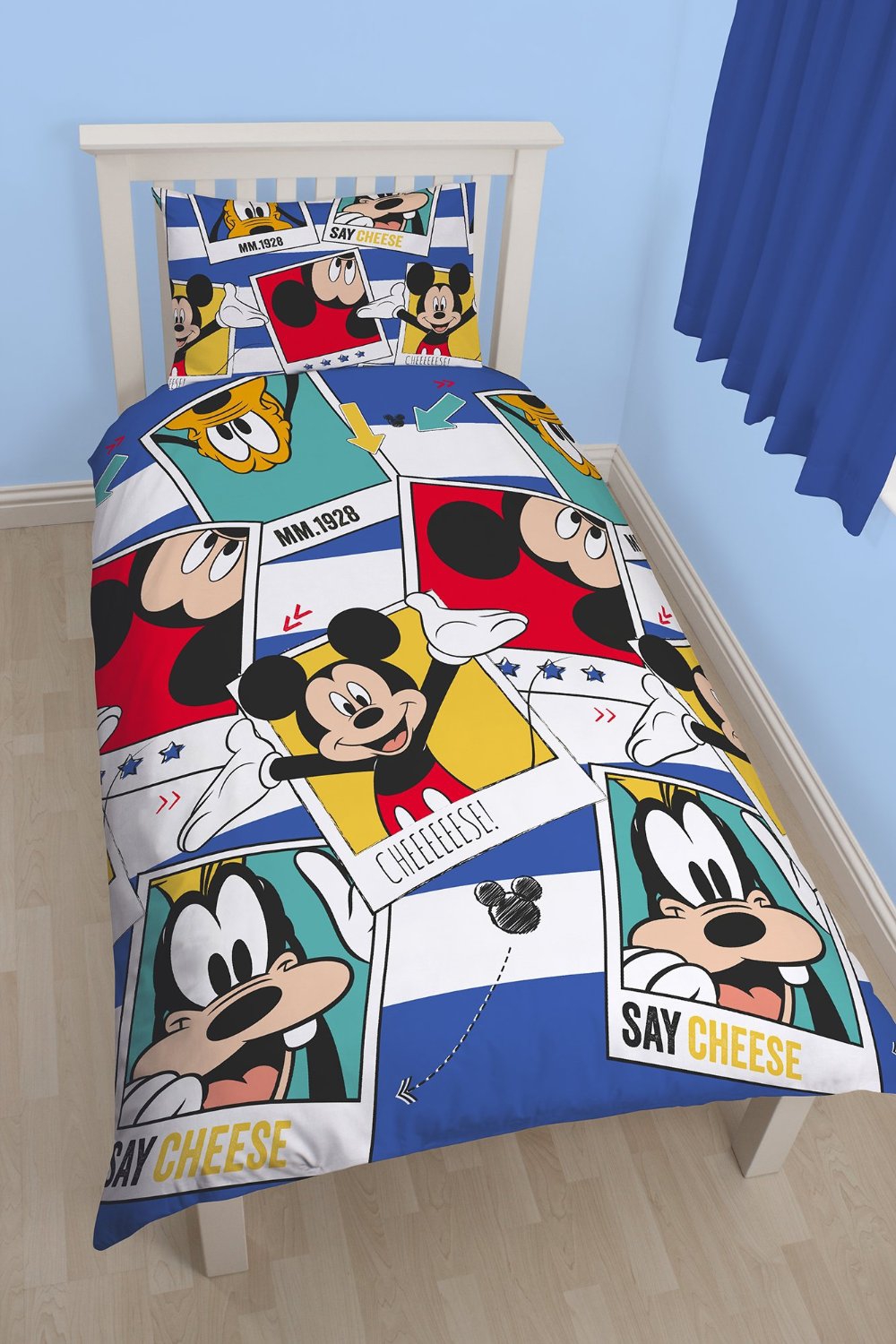 Disney Mickey Mouse 'Polaroid' Rotary Single Bed Duvet Quilt Cover Set