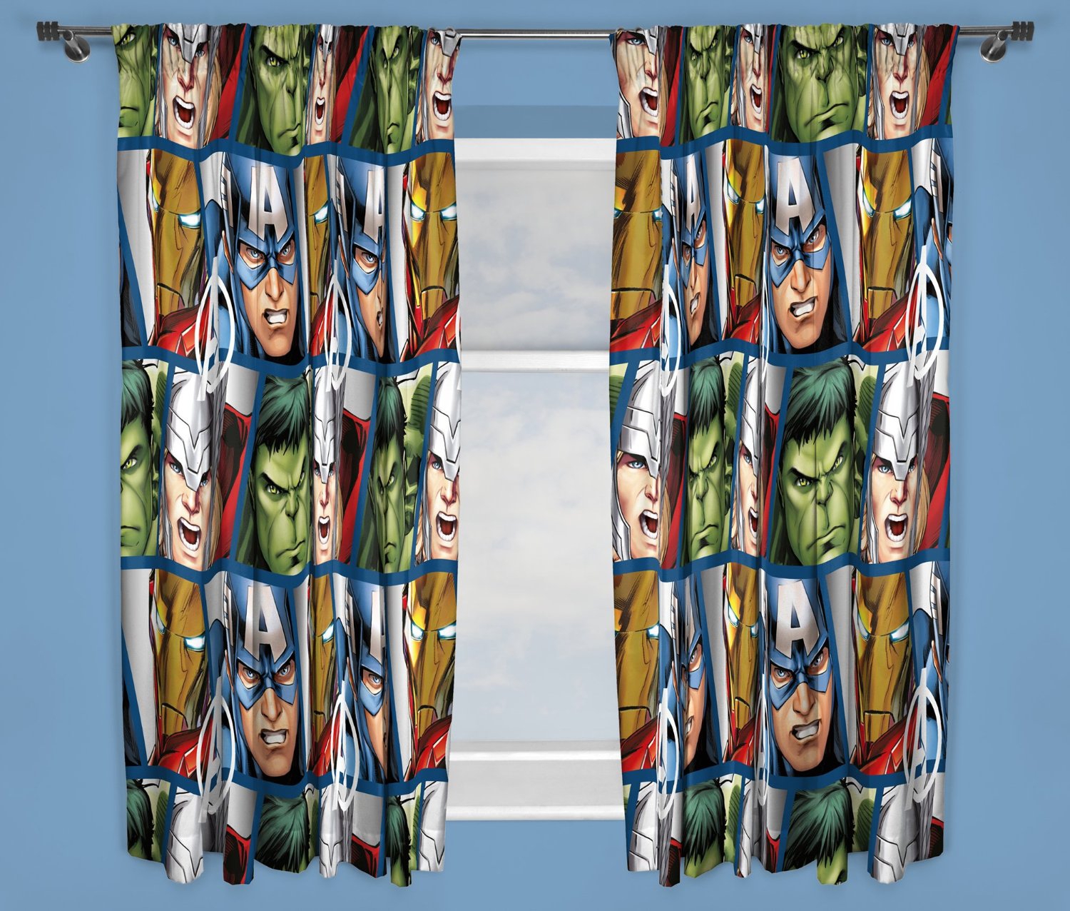 Marvel Avengers Assemble 'Shield' 66 X 54 inch Drop Curtain Pair