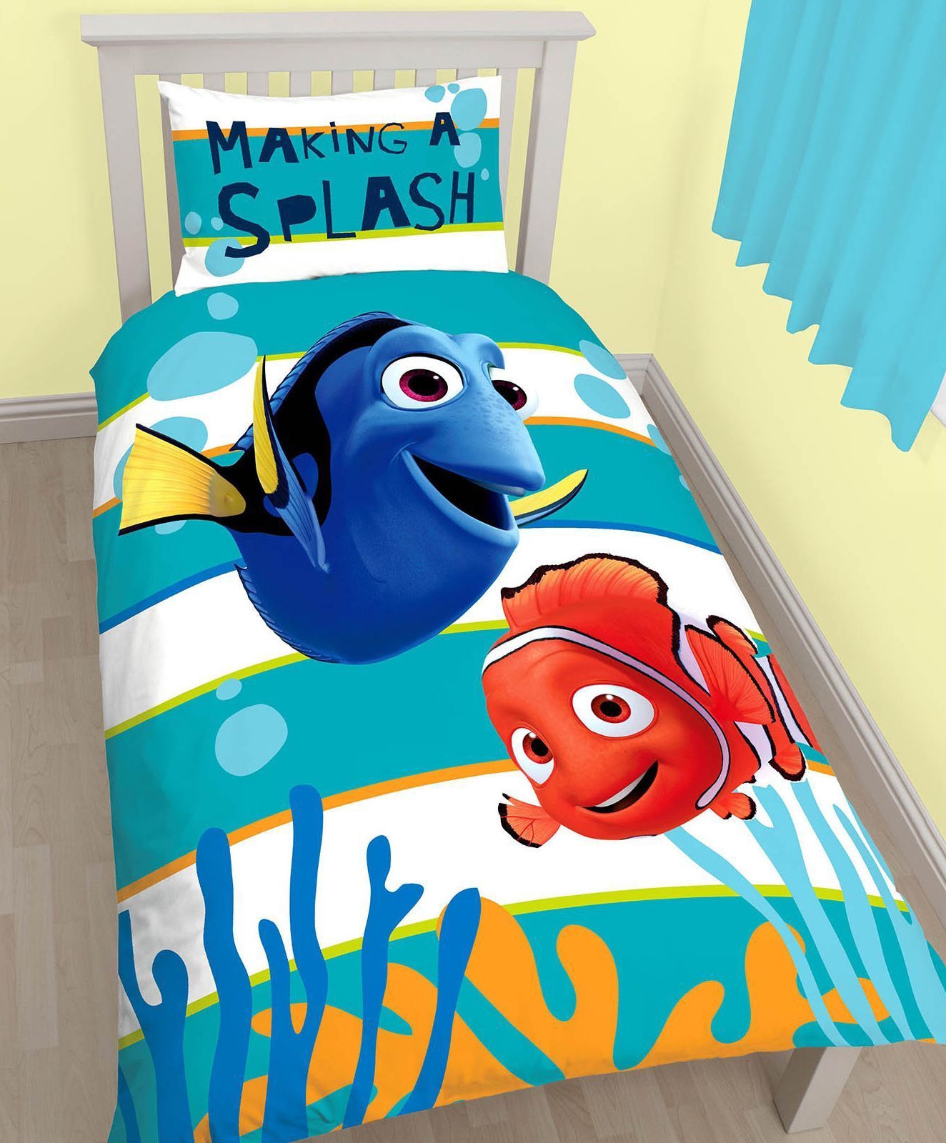Disney Finding Nemo 'Dory' Reversible Panel Single Bed Duvet Quilt Cover Set
