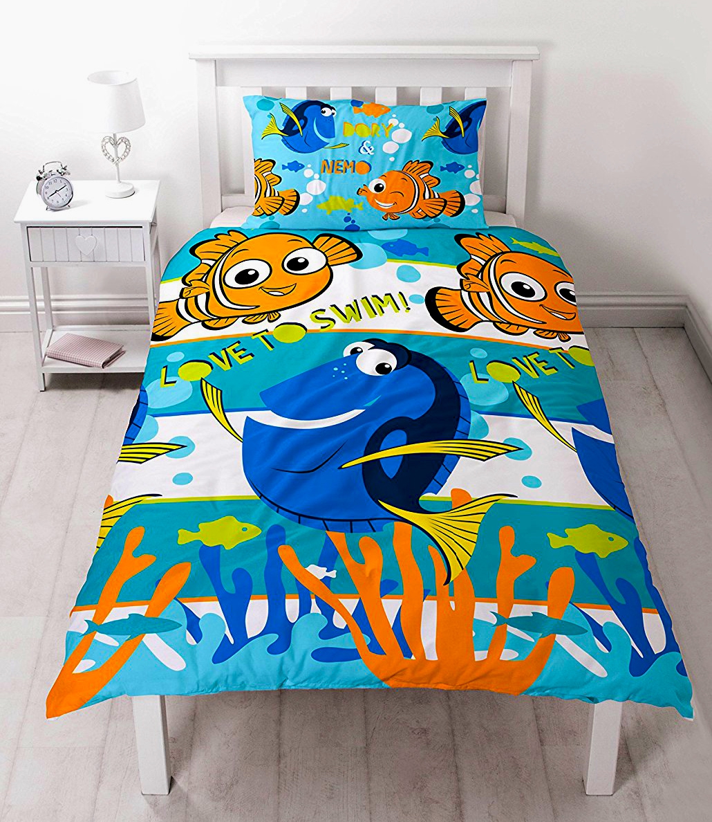 Disney Finding Nemo 'Dory' Rotary Single Bed Duvet Quilt Cover Set