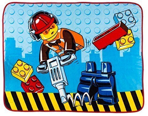 Lego City 'Construction' Coral Panel Fleece Blanket Throw
