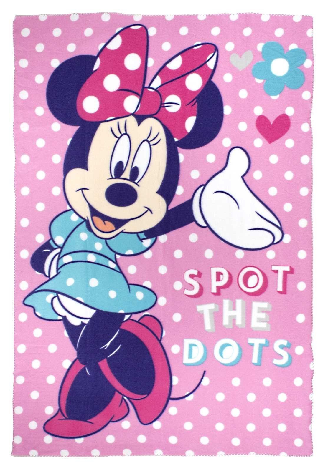 Disney Minnie Mouse 'Dots' Panel Fleece Blanket Throw
