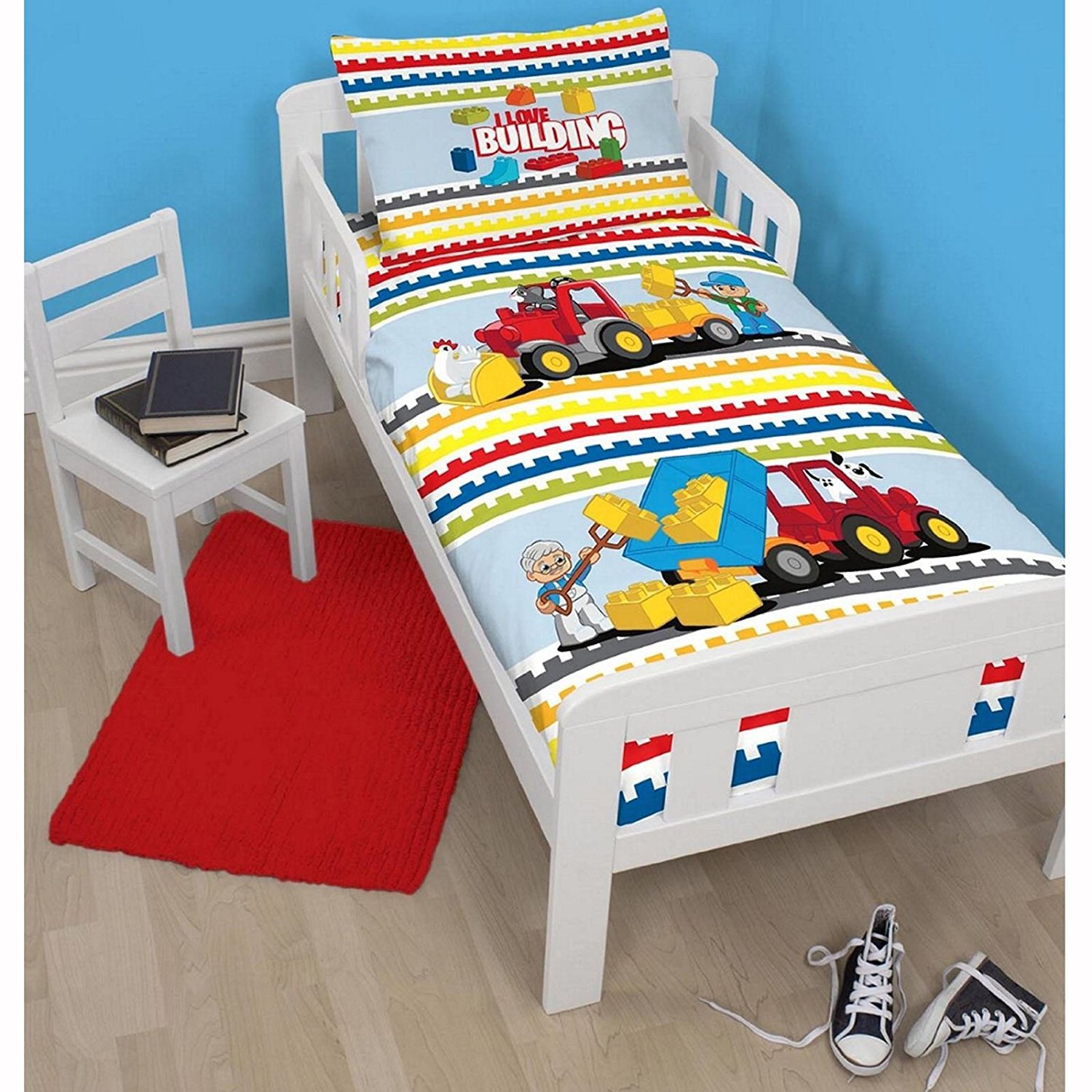 Lego Duplo 'Blocks' Panel Junior Cot Bed Duvet Quilt Cover Set