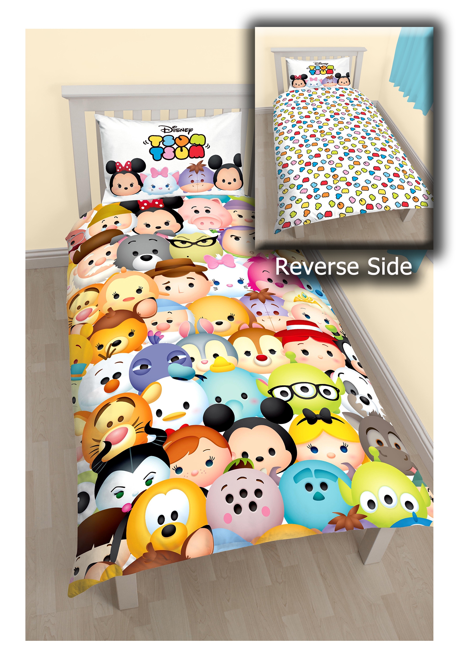 Disney Tsum 'Huddle' Reversible Panel Single Bed Duvet Quilt Cover Set
