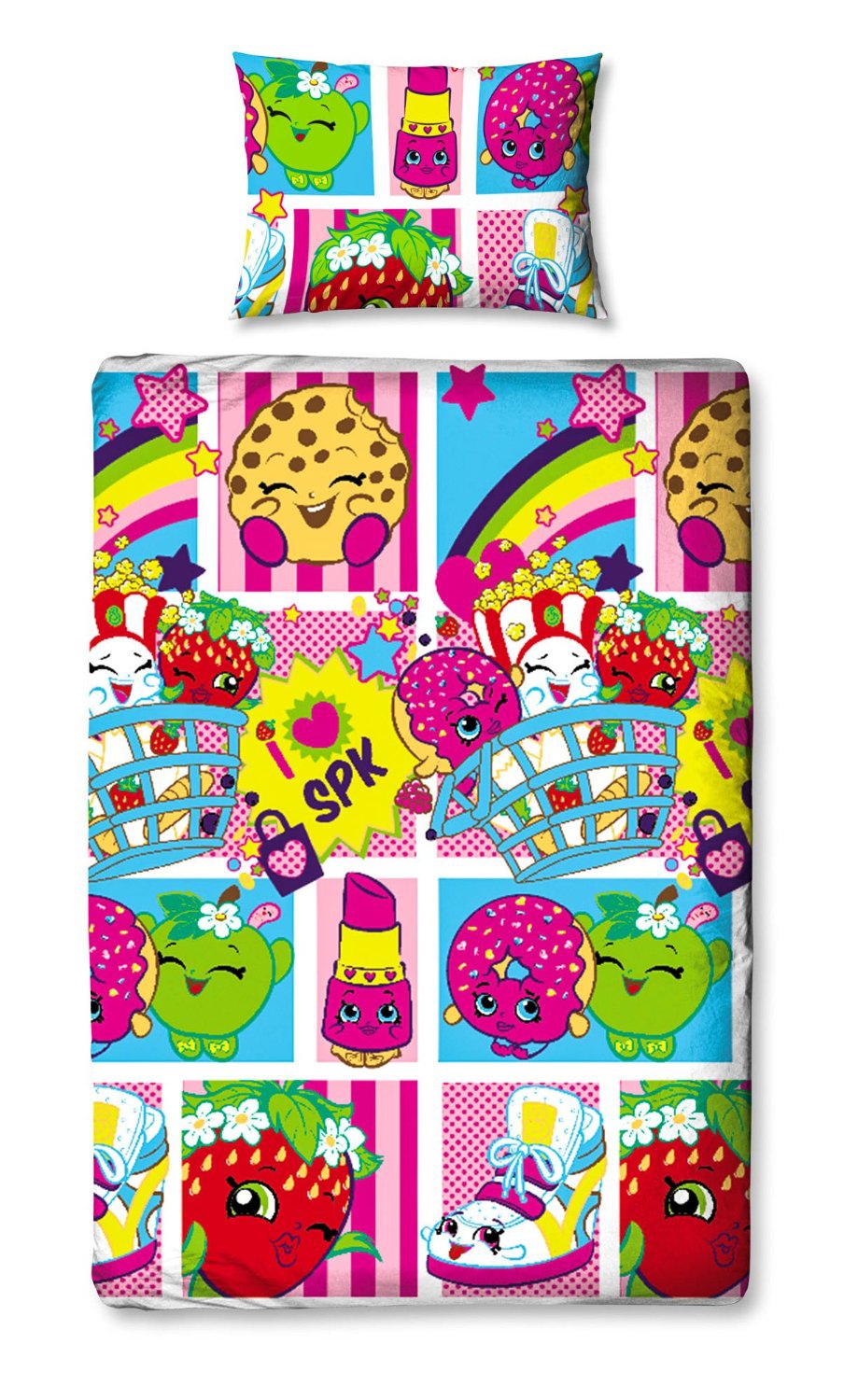 Shopkins 'Shopaholic' Rotary Single Bed Duvet Quilt Cover Set