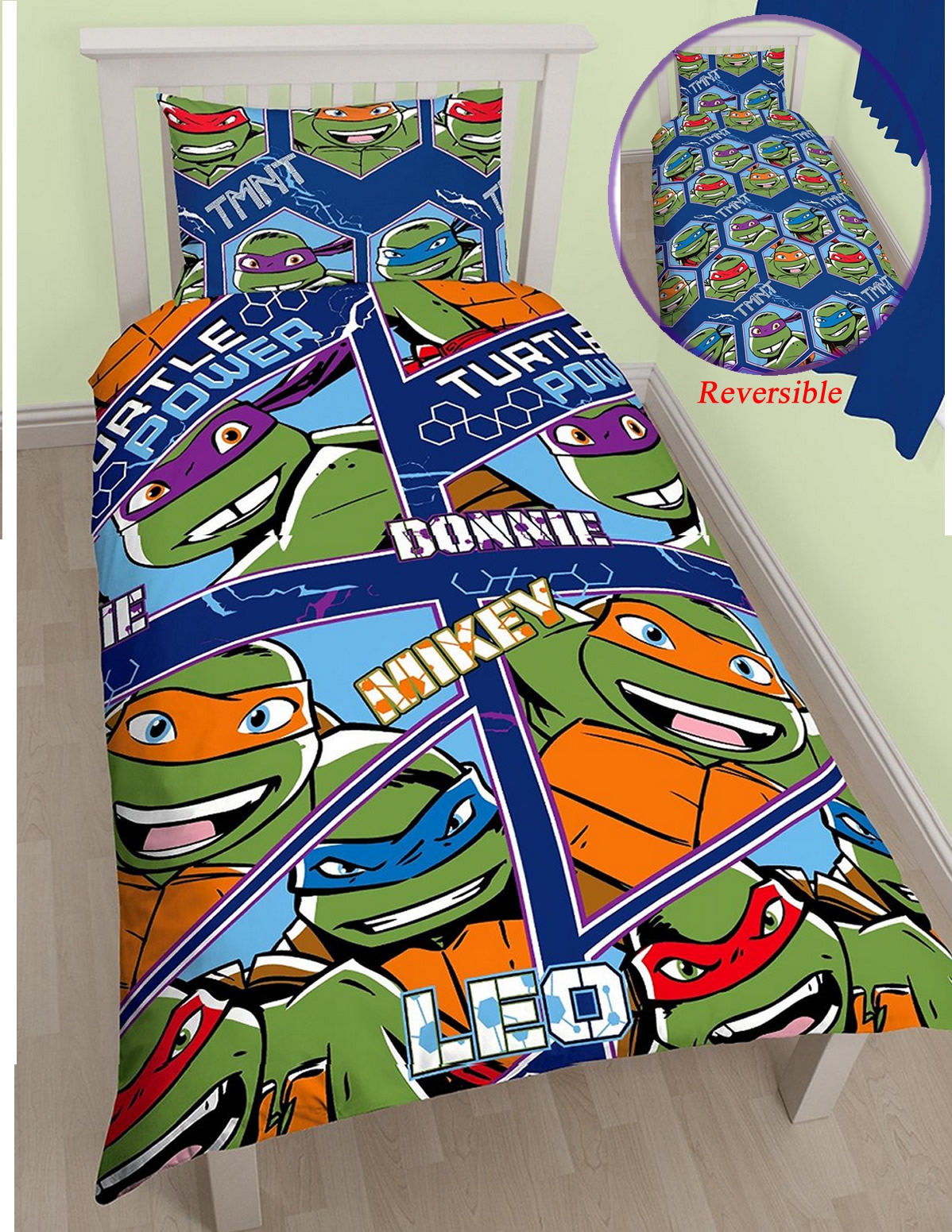 Teenage Mutant Ninja Turtles 'Dimension' Rotary Single Bed Duvet Quilt Cover Set