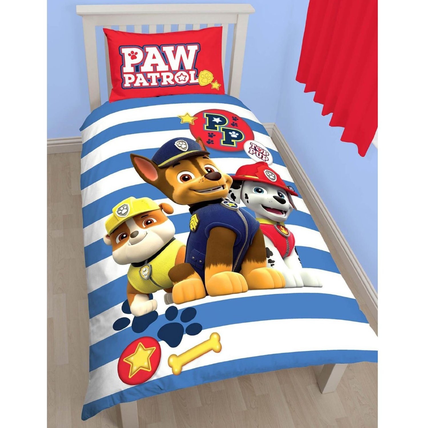 Paw Patrol 'Pawsome' Panel Single Bed Duvet Quilt Cover Set