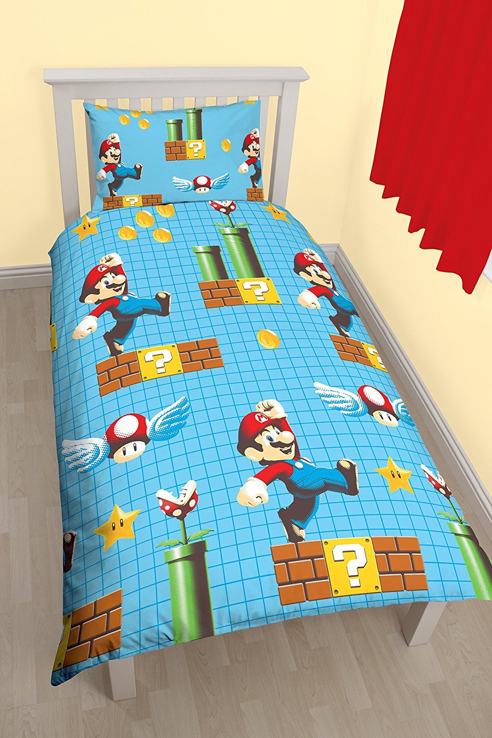 Super Mario 'Maker' Reversible Rotary Single Bed Duvet Quilt Cover Set