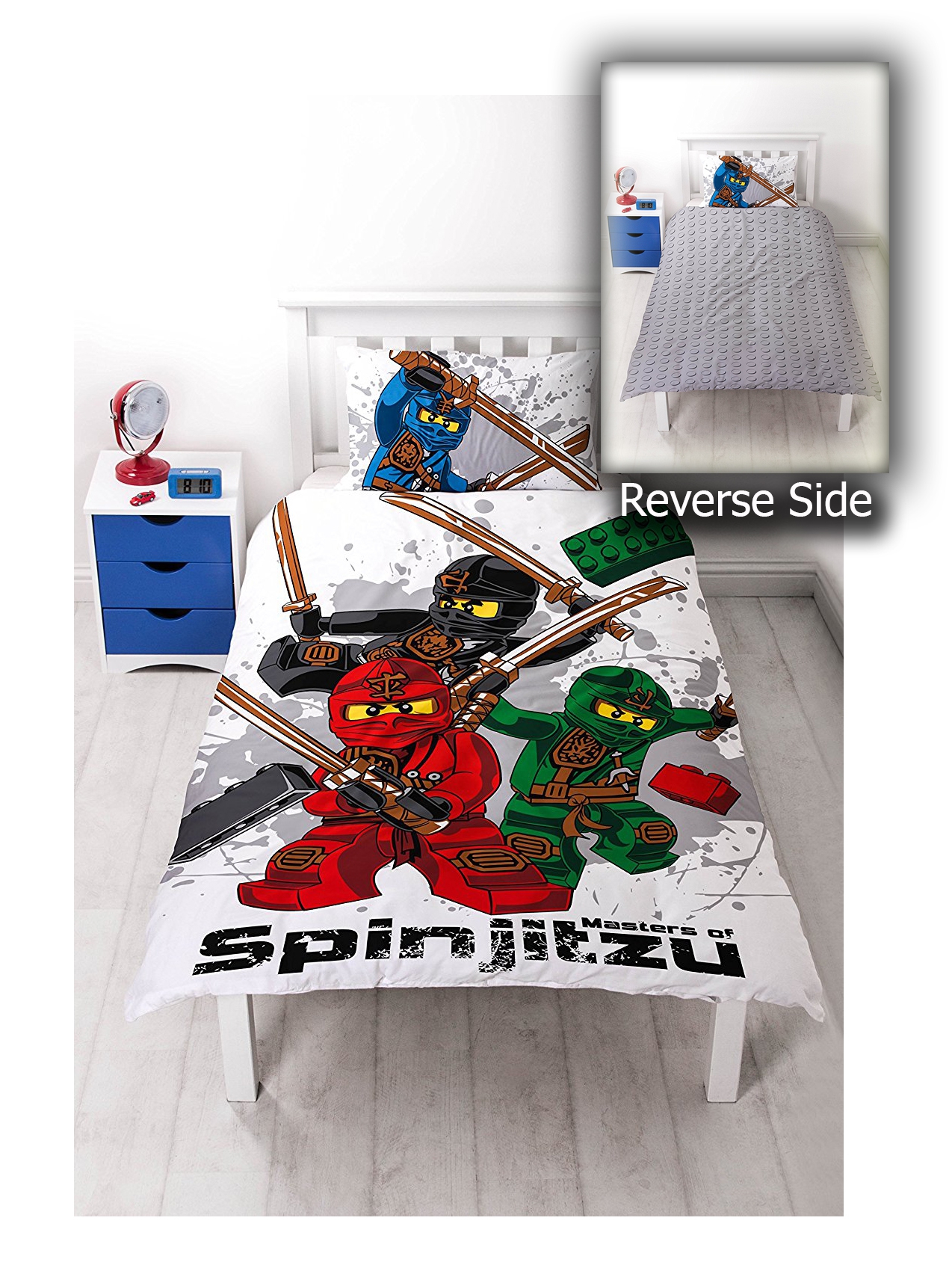 Lego Ninjago 'Warrior' Reversible Panel Single Bed Duvet Quilt Cover Set