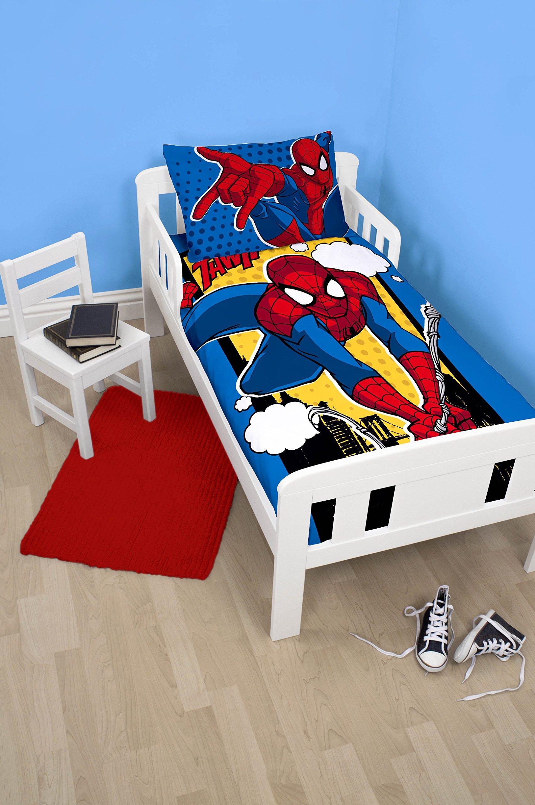 Spiderman 'Webhead' Panel Junior Cot Bed Duvet Quilt Cover Set