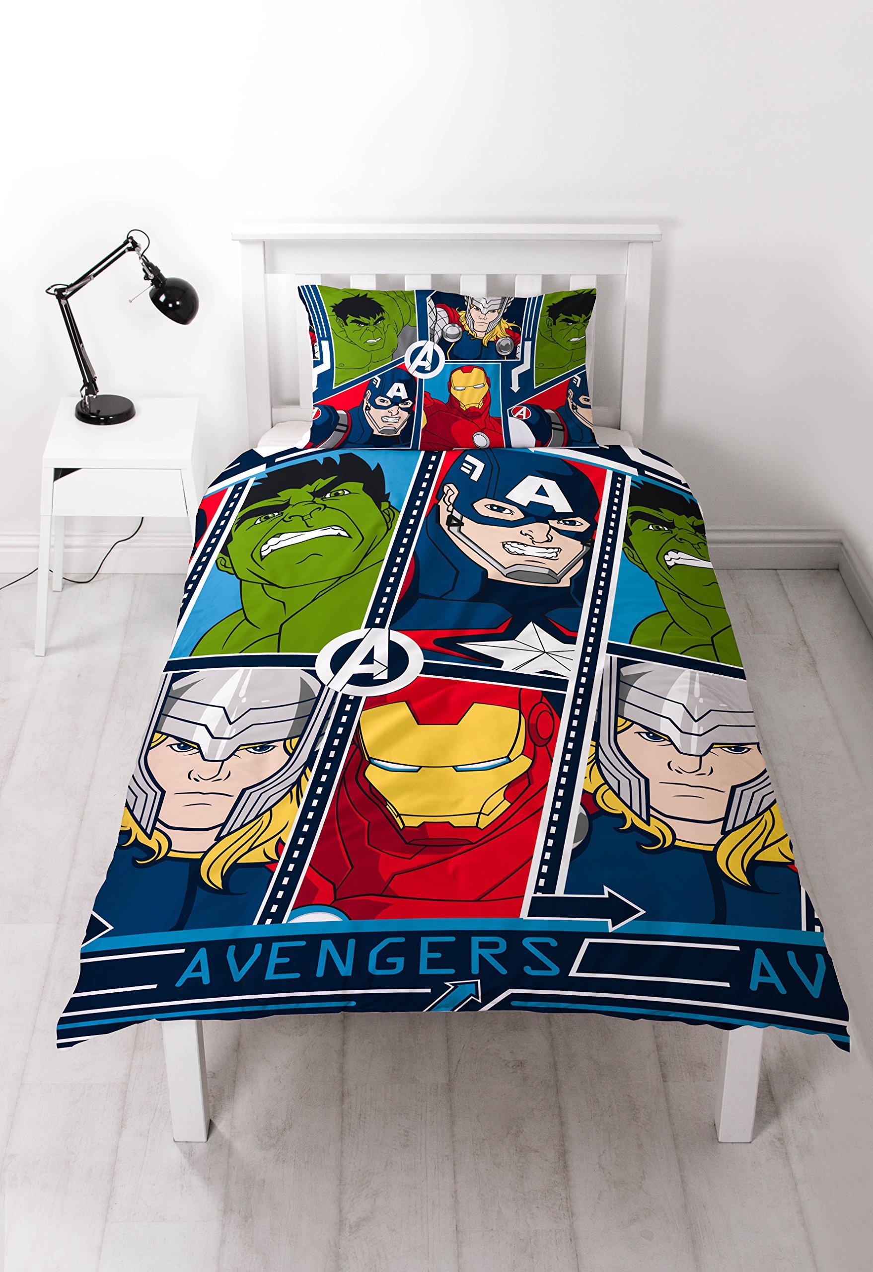 Marvel Avengers 'Tech' Reversible Rotary Single Bed Duvet Quilt Cover Set