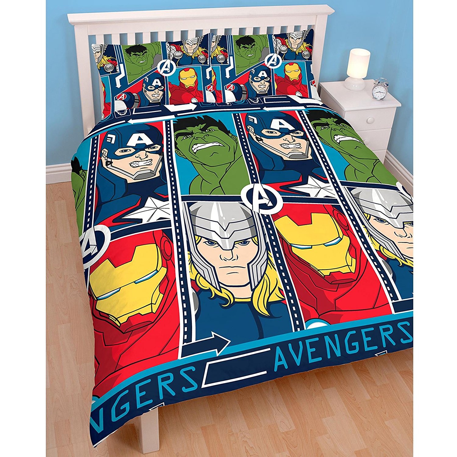 Marvel Avengers 'Tech' Reversible Rotary Double Bed Duvet Quilt Cover Set