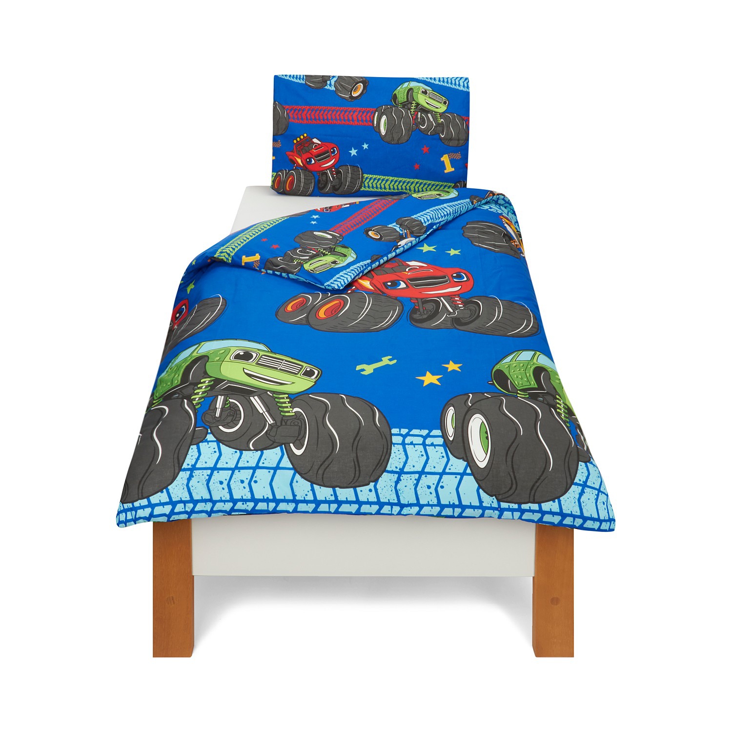 Blaze and The Monster Machines 'Vroom' Reversible Rotary Single Bed Duvet Quilt Cover Set