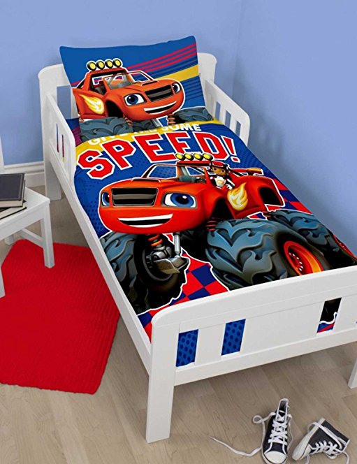 Blaze 'Zoom' Panel Junior Cot Bed Duvet Quilt Cover Set