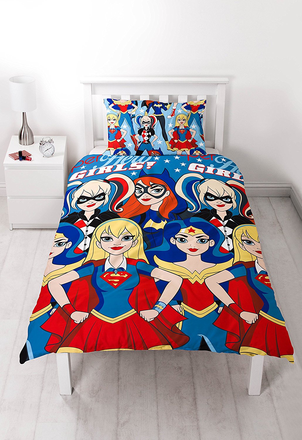 Dc Super Hero Girls 'Super' Reversible Rotary Single Bed Duvet Quilt Cover Set
