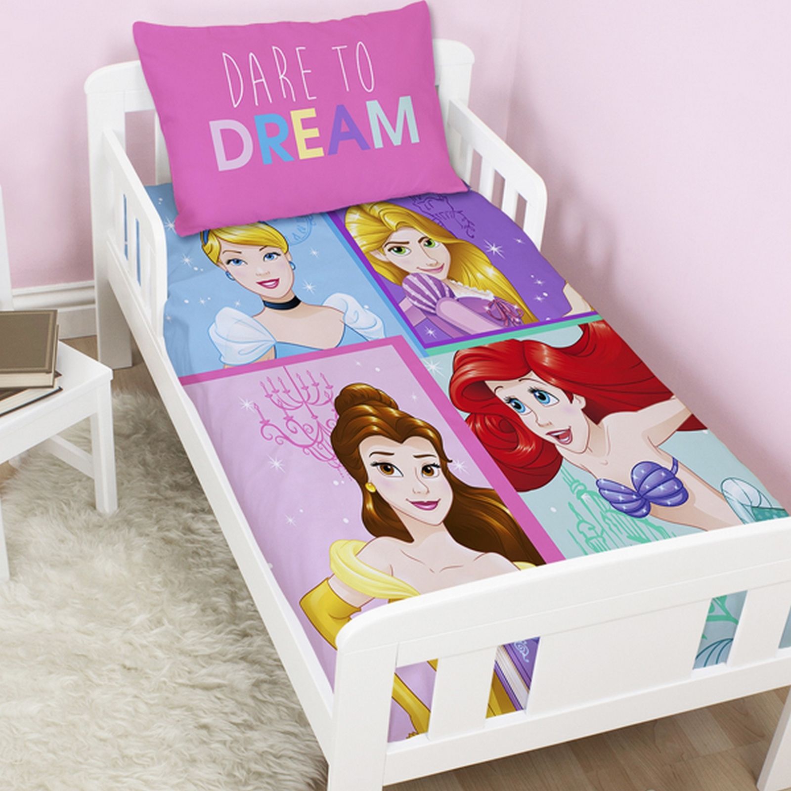 Disney Princess Dare To Dream Panel Junior Cot Bed Duvet Quilt Cover Set