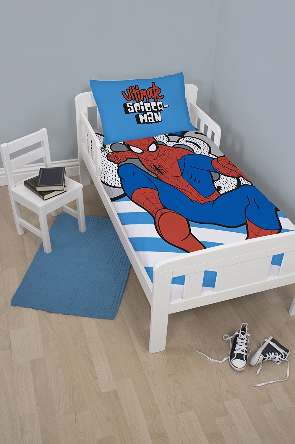 Spiderman Ultimate 'Hang' Panel Junior Cot Bed Duvet Quilt Cover Set