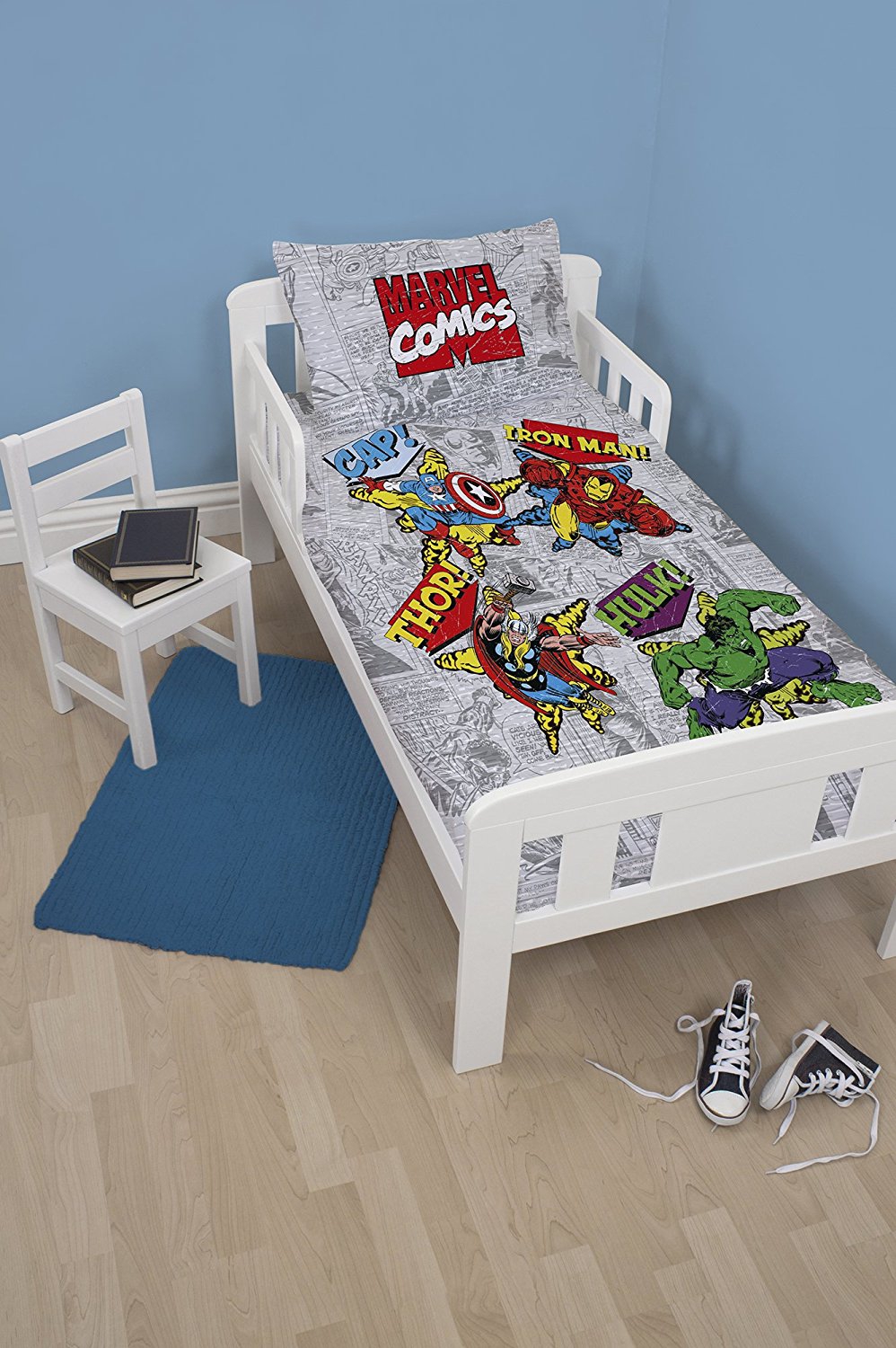 Marvel Retro Comics Panel Junior Cot Bed Duvet Quilt Cover Set