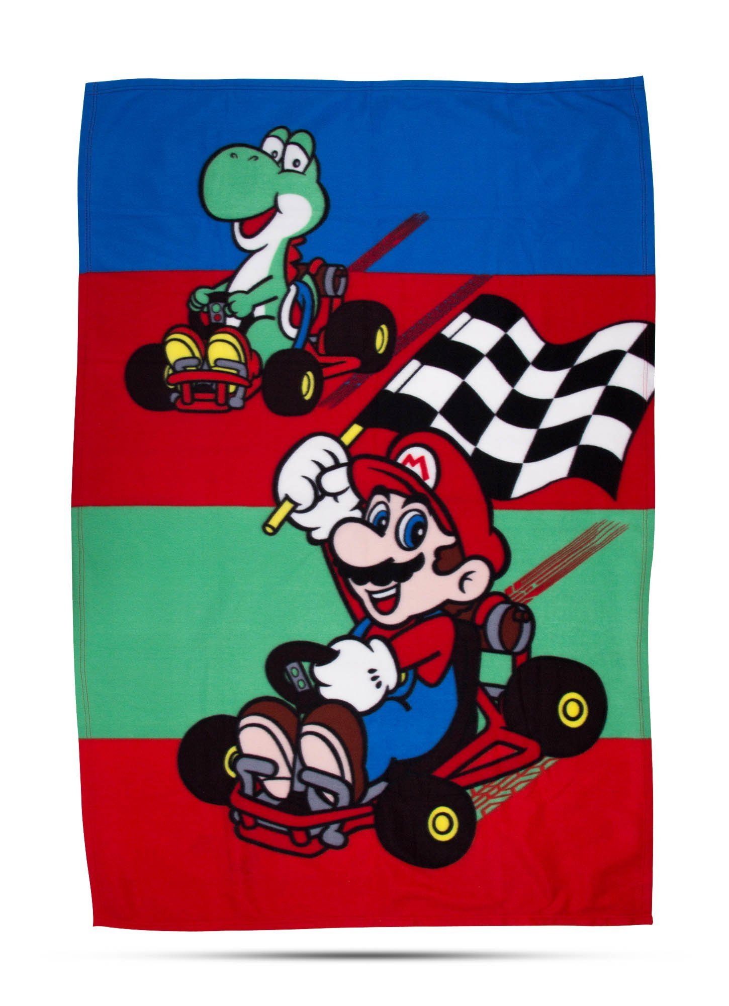 Mario Mariokart 'Champs' Panel Fleece Blanket Throw