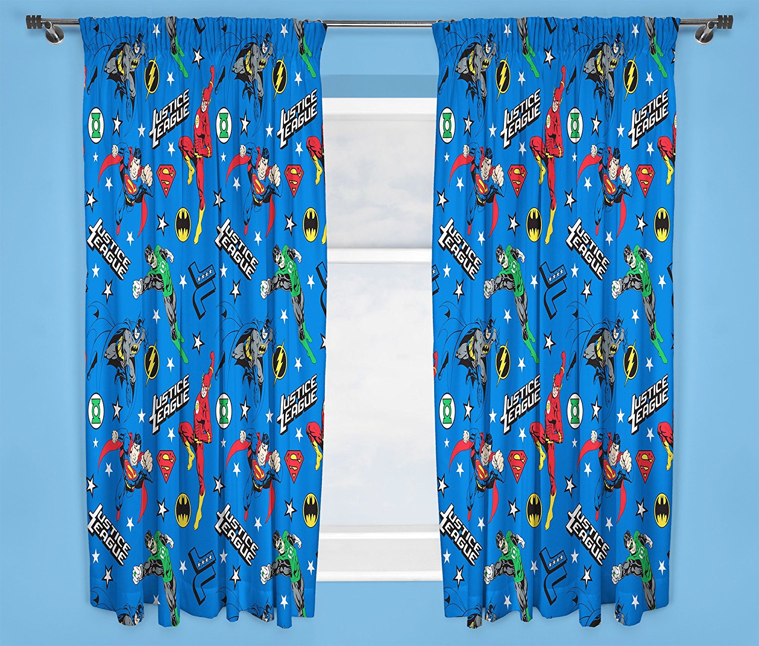 Justice League 'Inception' 66 X 72 inch Drop Curtain Pair