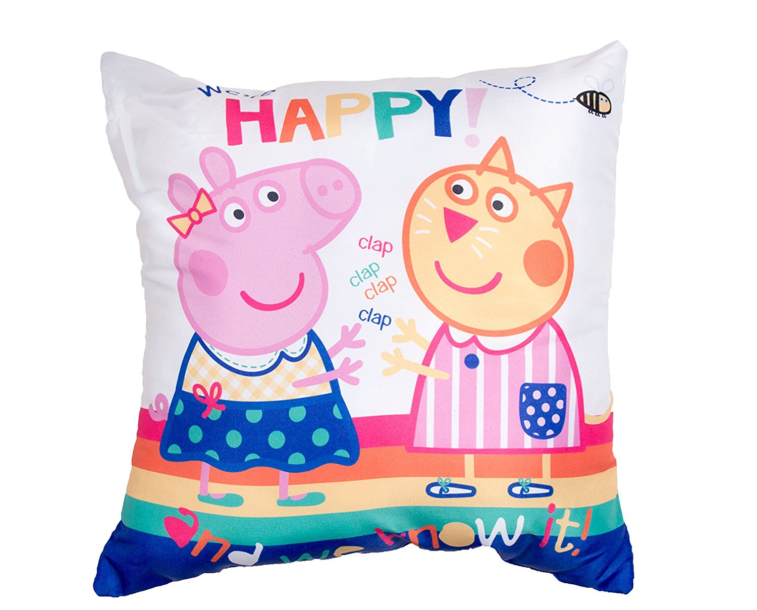 Peppa Pig Happy Square Cushion Printed