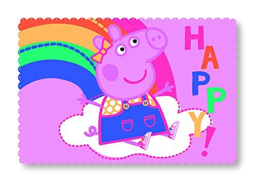 Peppa Pig Hooray Polar Fleece Blanket Rainbow Design Panel Throw