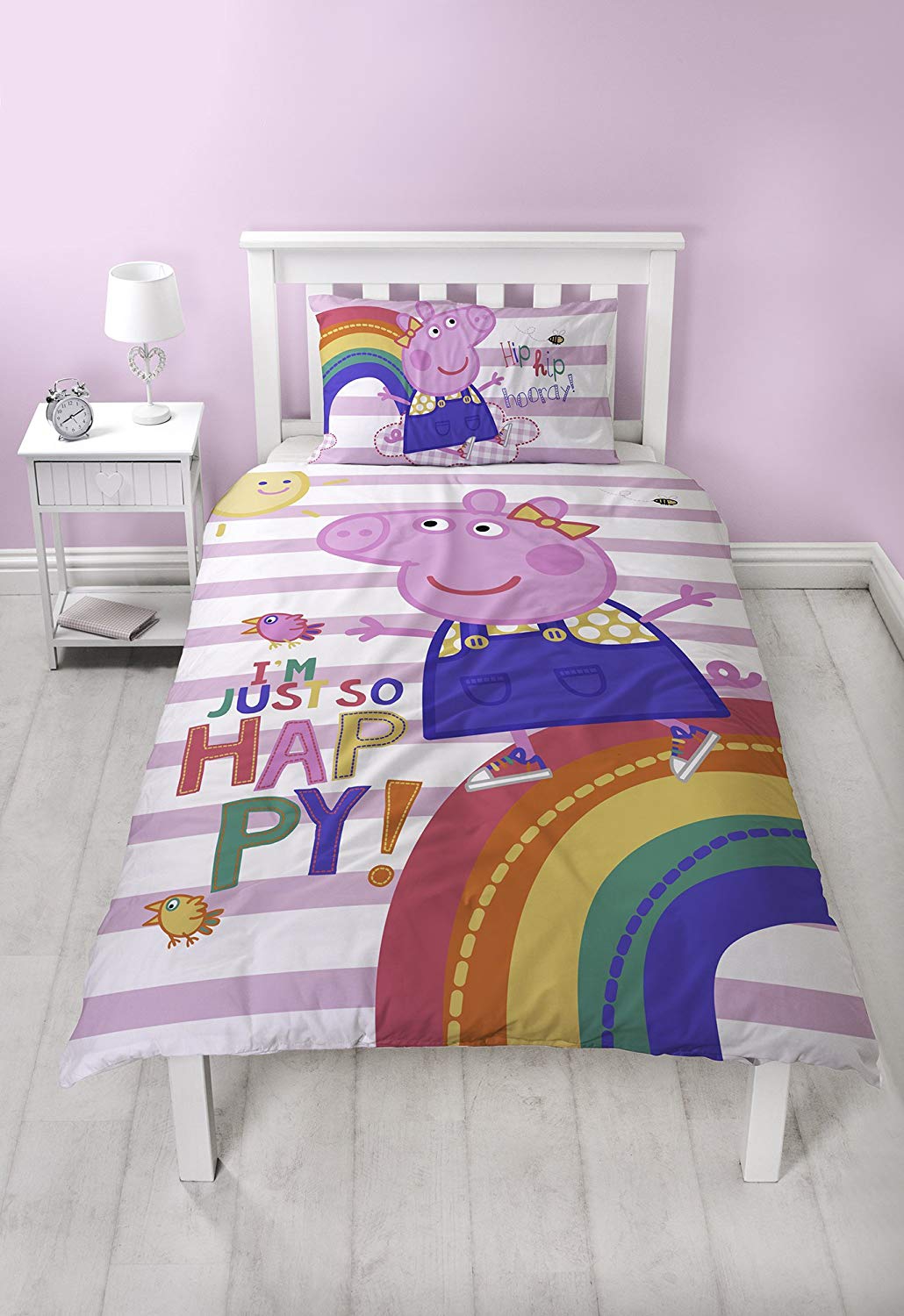 Peppa Pig Friends 'Hooray' Panel Single Bed Duvet Quilt Cover Set