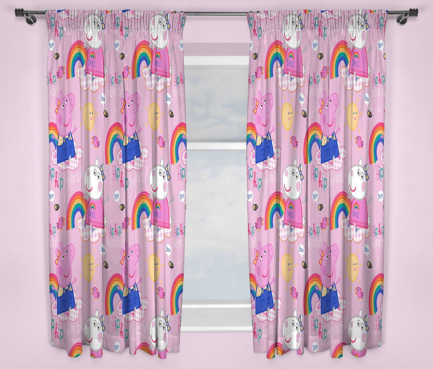 Peppa Pig Hooray 66 X 54 inch Drop Curtain Pair
