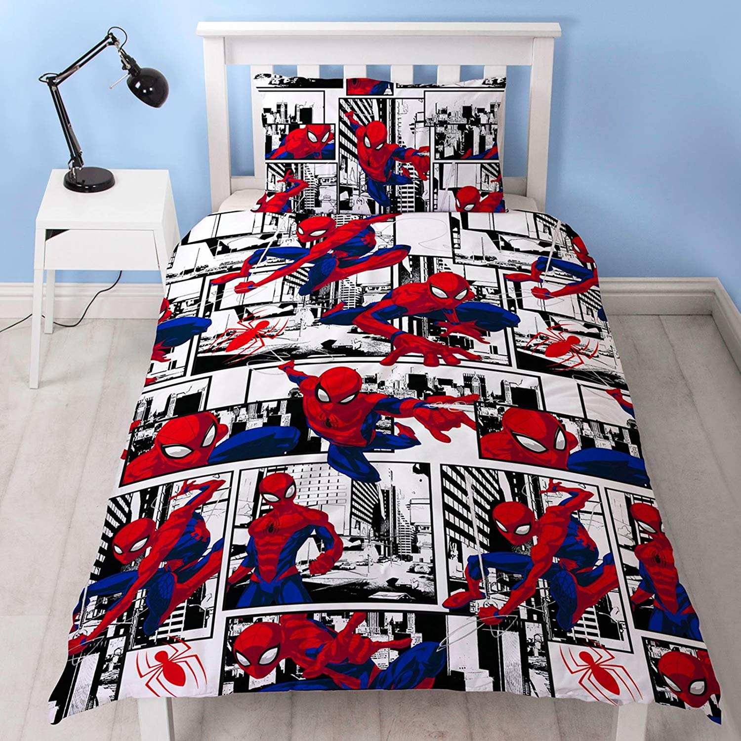 Spiderman 'Metropols' Rotary Single Bed Duvet Quilt Cover Set