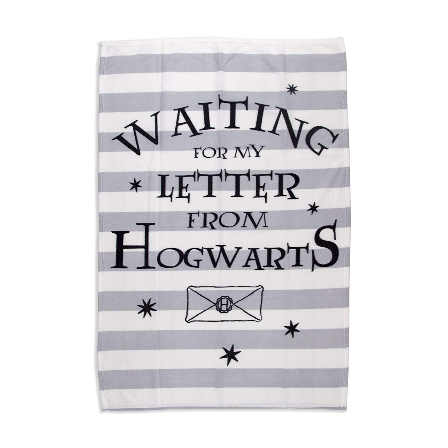 Harry Potter Grey White Hogwarts Panel Fleece Blanket Throw