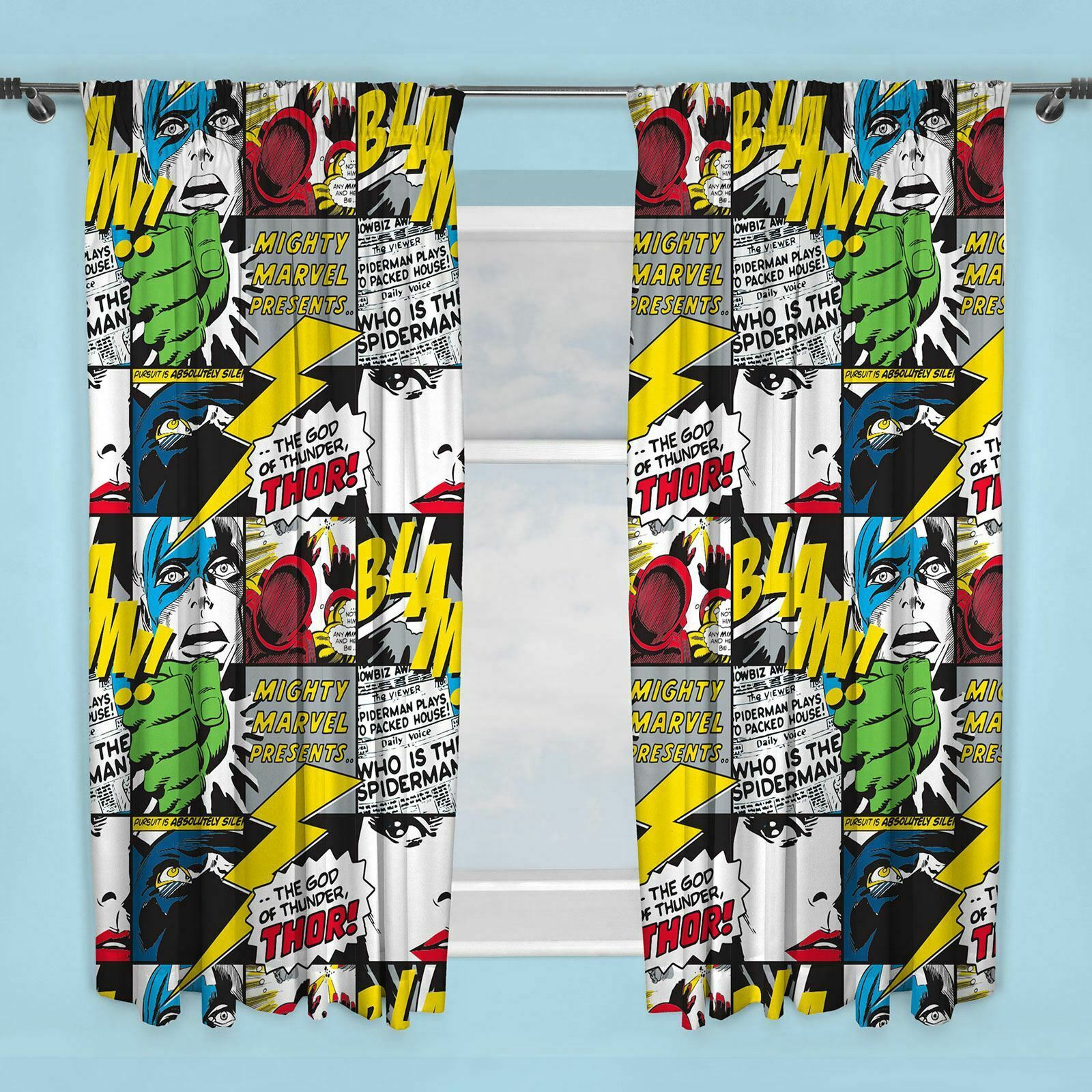 Marvel Comics Scribble 66 X 54 inch Drop Curtain Pair