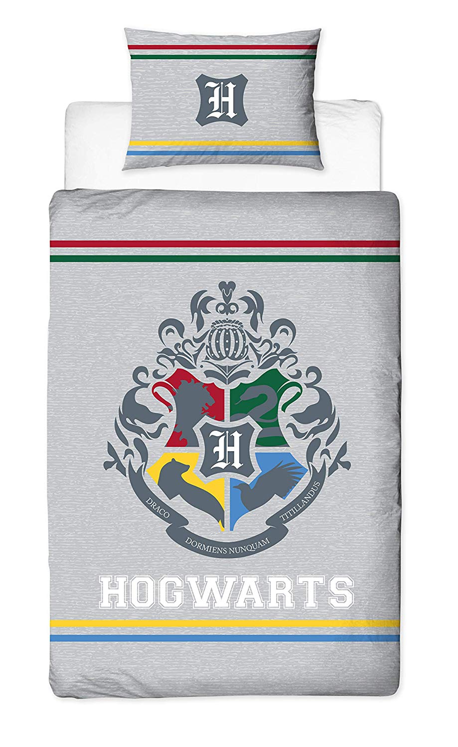 Harry Potter Alumni Hogwarts Crest Panel Single Bed Duvet Quilt Cover Set
