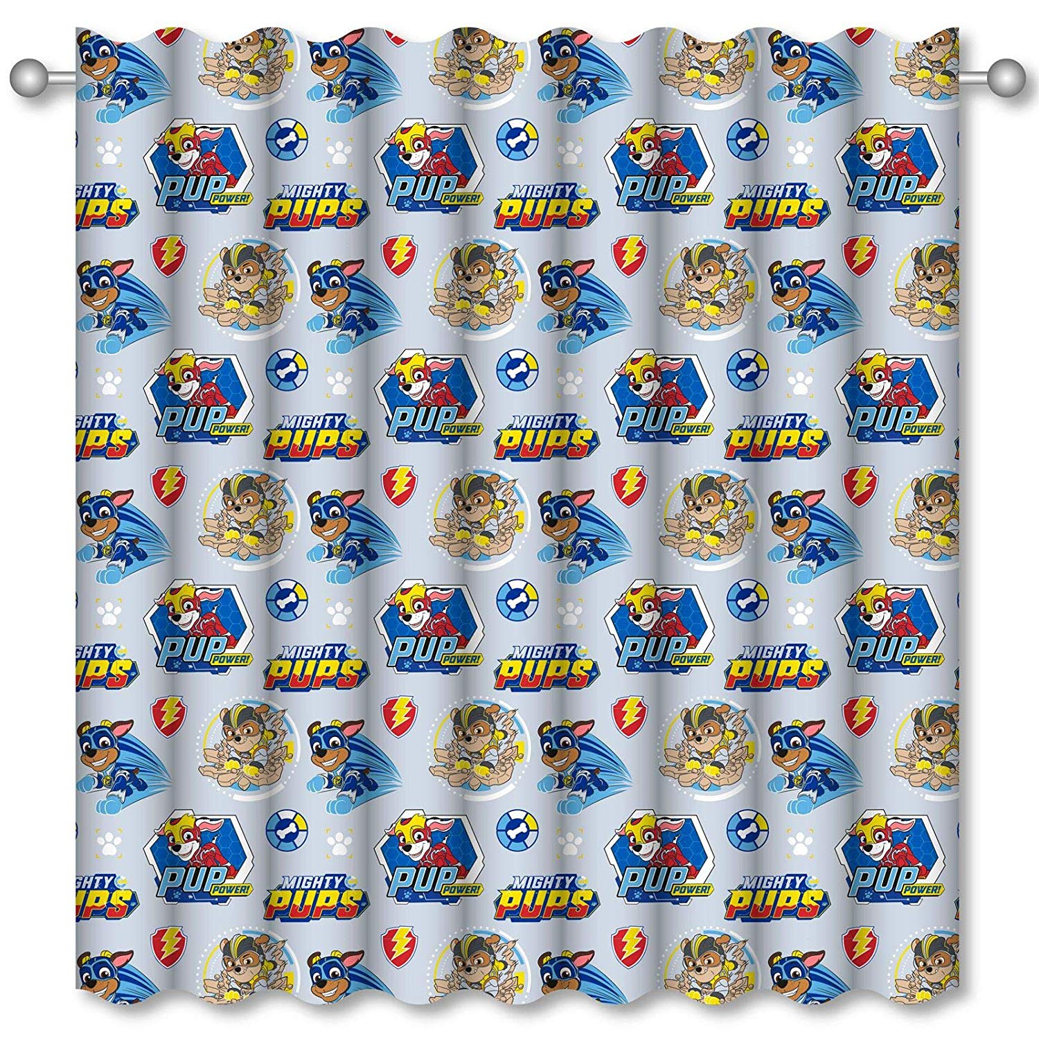 Official Paw Patrol Super Mighty Pups 66 X 54 inch Drop Curtain Pair