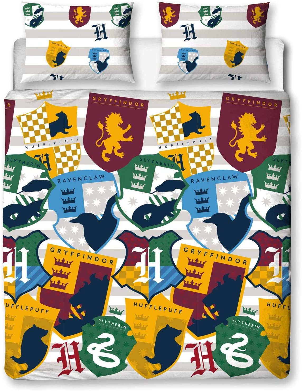Harry Potter Stickers Reversible Rotary Double Bed Duvet Quilt Cover Set