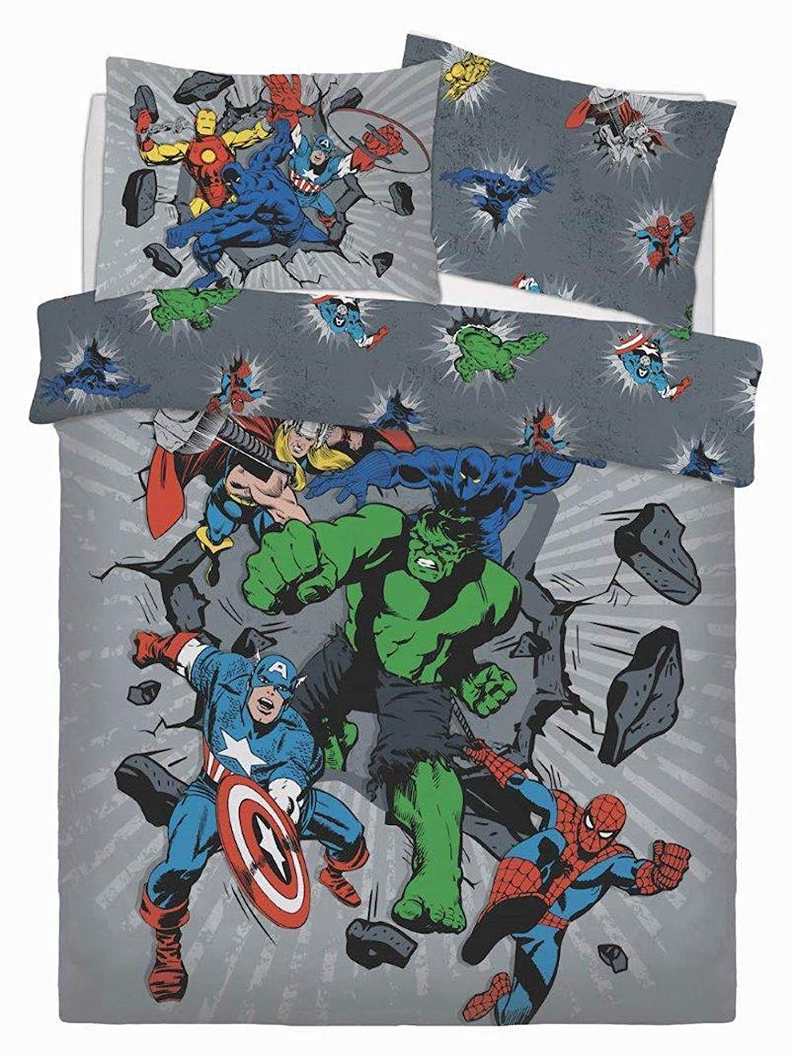 Marvel Comics Break Thru Panel Double Bed Duvet Quilt Cover Set