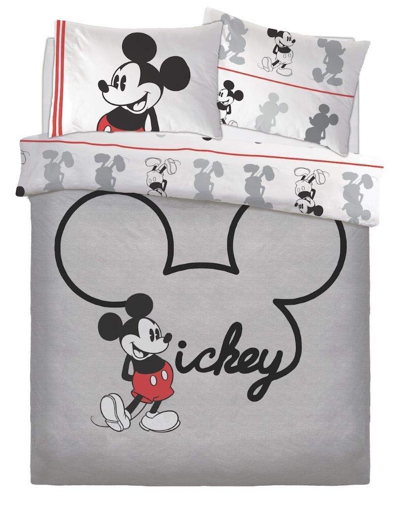 Disney Mickey Mouse 'Jersey' Panel Double Bed Duvet Quilt Cover Set
