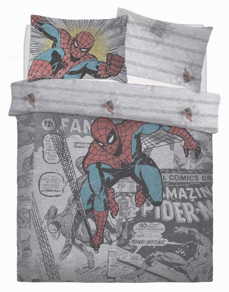 Spiderman 'Comic Group' Panel Double Bed Duvet Quilt Cover Set