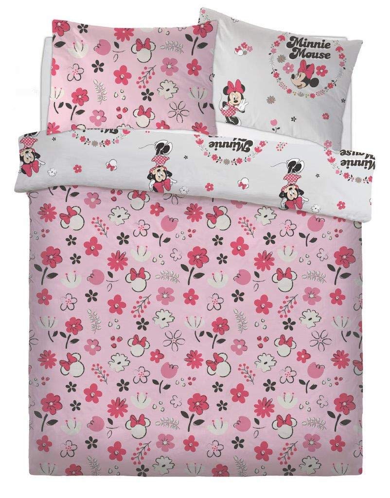 Disney Minnie Mouse 'Floral Wink' Rotary Double Bed Duvet Quilt Cover Set