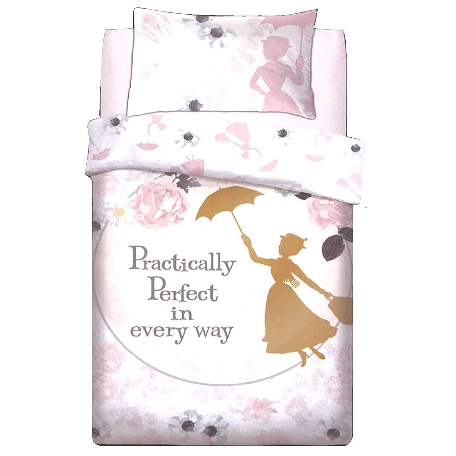 Disney Mary Poppins Perfect Reversible Panel Single Bed Duvet Quilt Cover Set