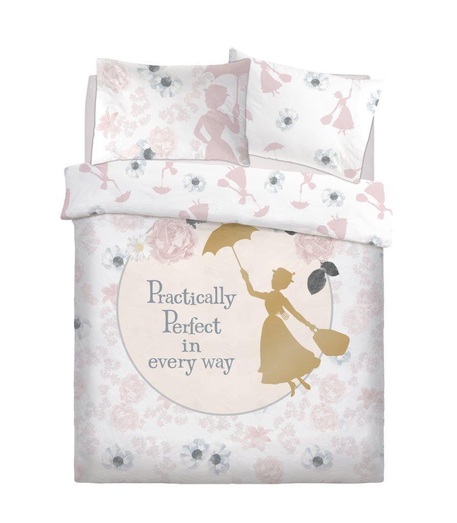 Disney Mary Poppins Perfect Reversible Panel Double Bed Duvet Quilt Cover Set