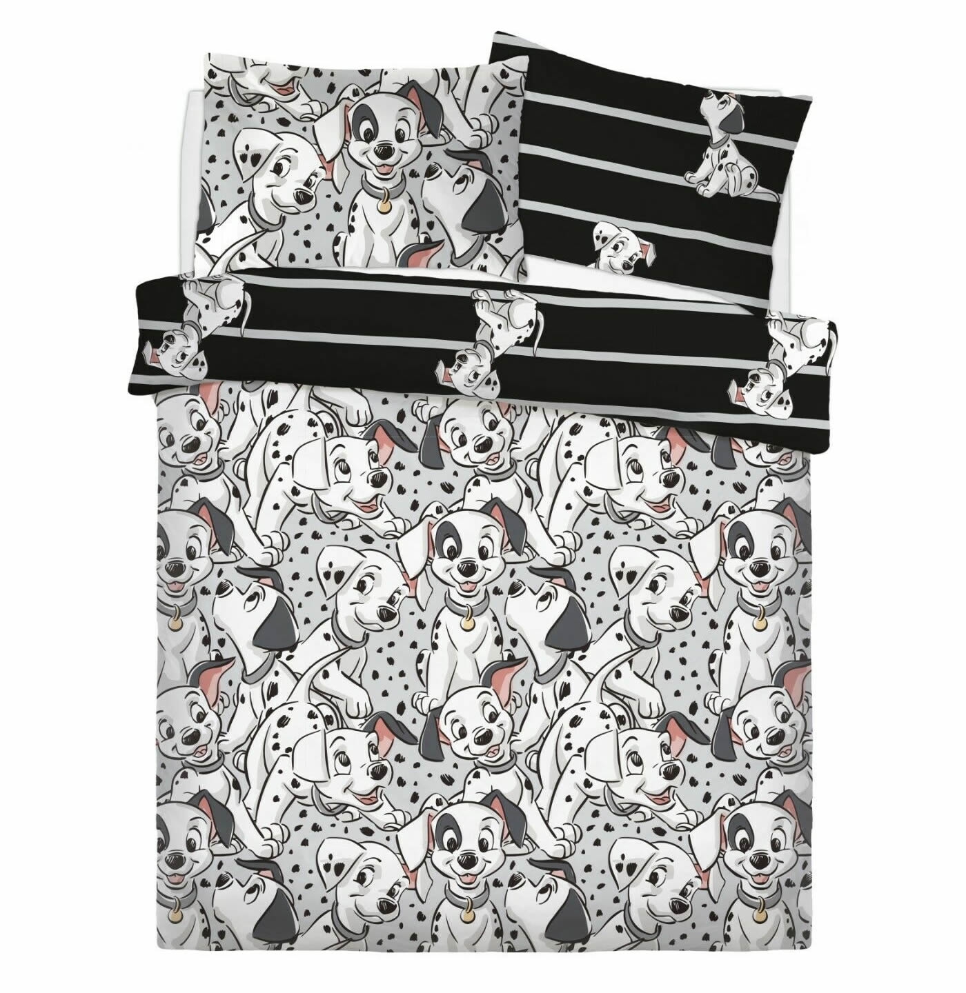 Disney 101 Dalmatians Reversible Rotary Double Bed Duvet Quilt Cover Set