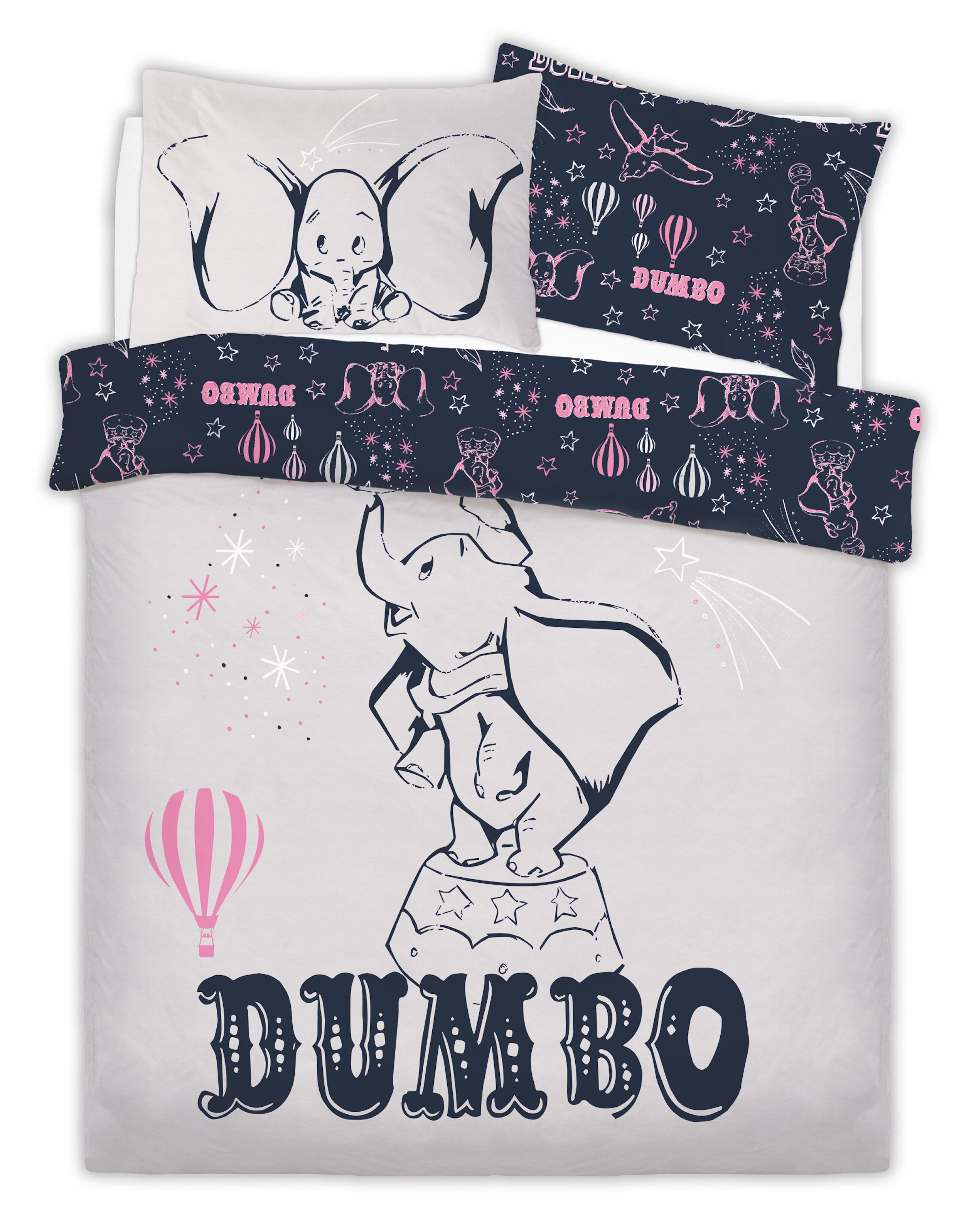 Disney Dumbo Presenting Kids Panel Double Bed Duvet Quilt Cover Set