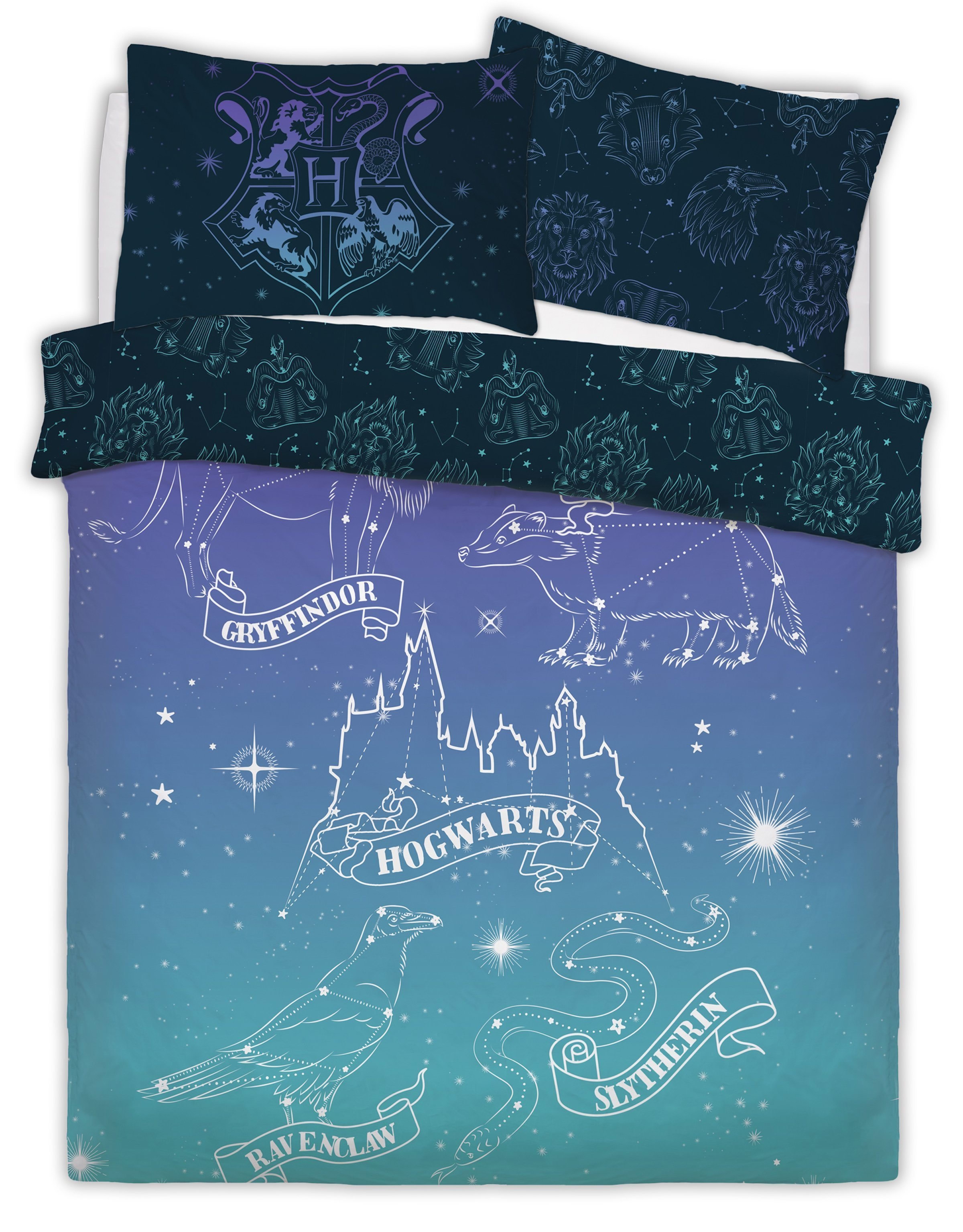Harry Potter Celestial Magic Panel Double Bed Duvet Quilt Cover Set