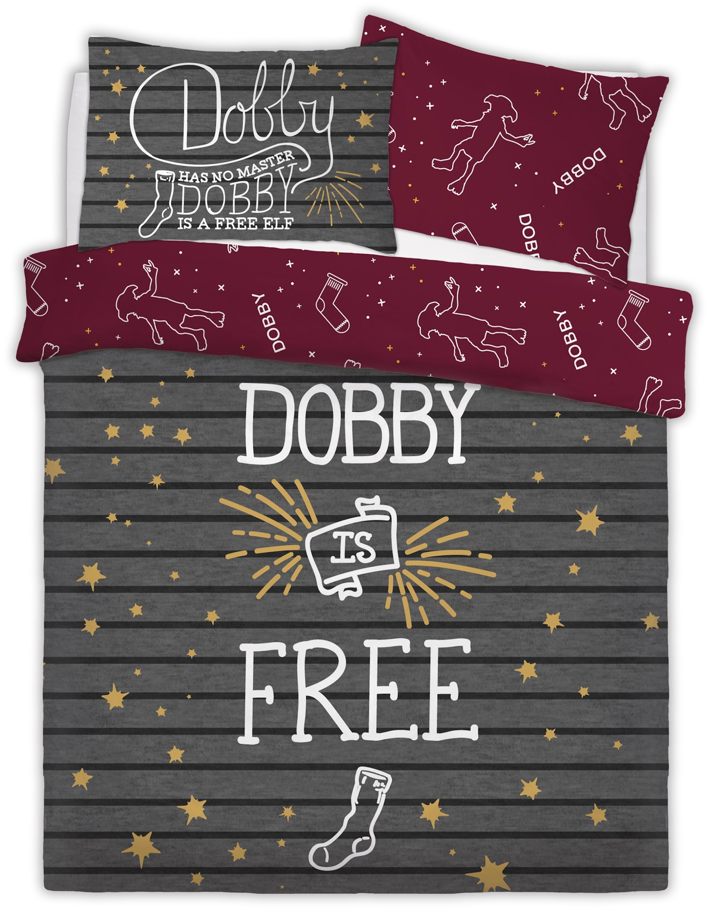 Harry Potter Dobby The Elf Panel Double Bed Duvet Quilt Cover Set
