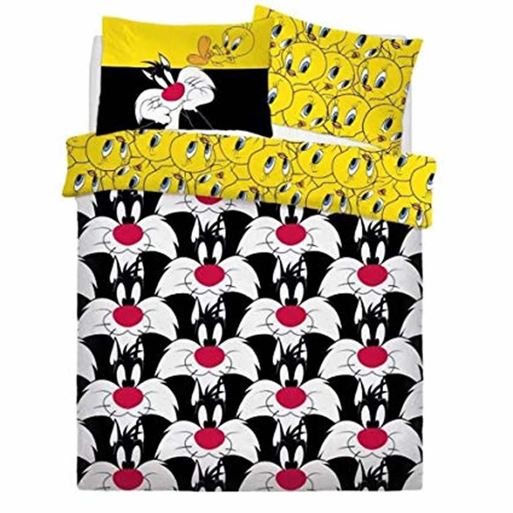Looney Tunes Sylvester & Tweety Panel Single Bed Duvet Quilt Cover Set