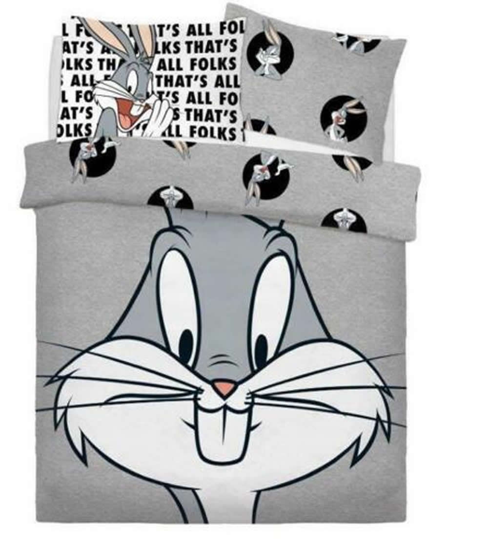 Looney Tunes That' S All Bugs Panel Double Bed Duvet Quilt Cover Set