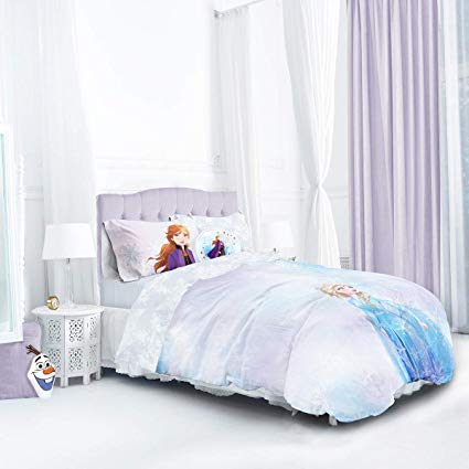 Disney Frozen 2 Watercolour Kids Reversible Panel Single Bed Duvet Quilt Cover Set