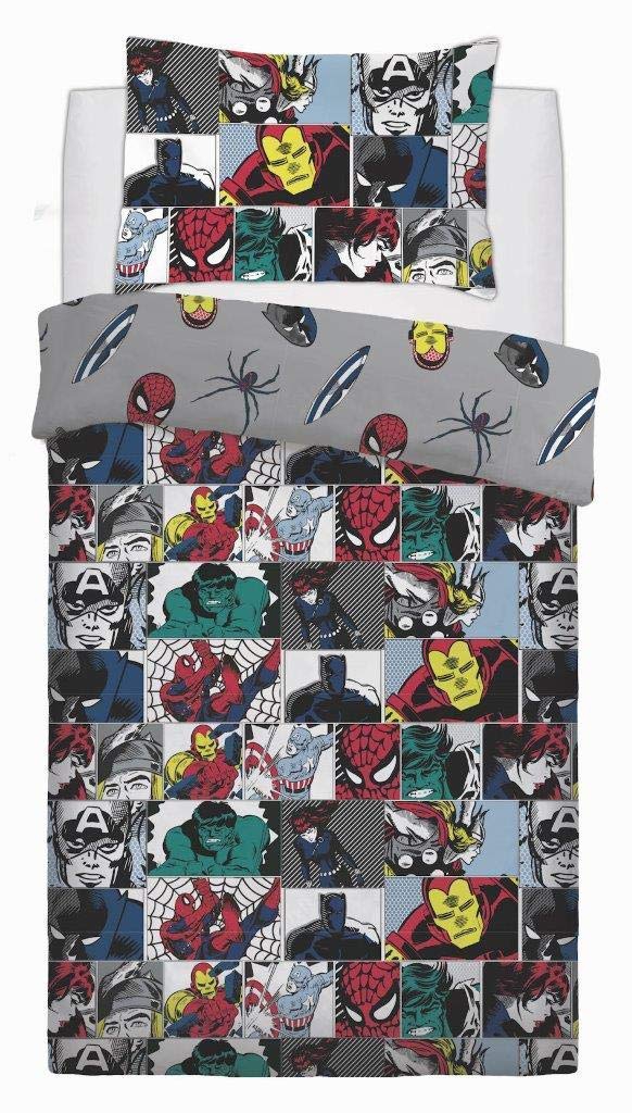 Marvel Comics 'Colour Pop' Rotary Single Bed Duvet Quilt Cover Set