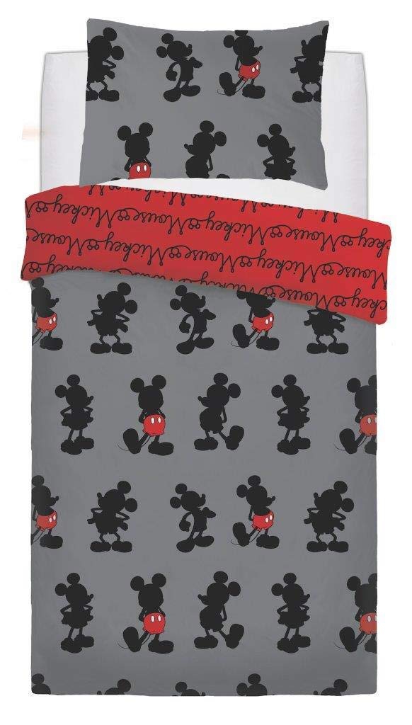 Mickey Mouse Pops of Red' Rotary Single Bed Duvet Quilt Cover Set